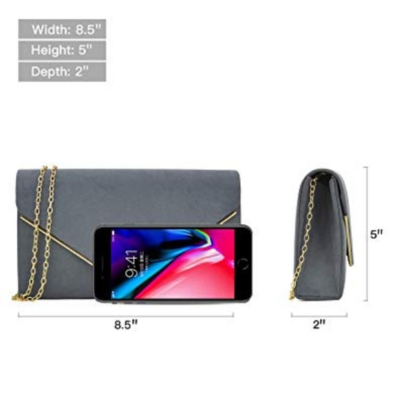 Women’s gray (Pewter) and gold Clutch Purse - Picture 6 of 6